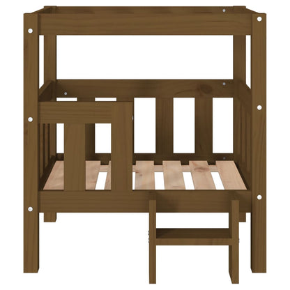 Vidaxl Cama Para Perros Madera Maciza Pino Marrón Miel 65,5x50,5x70 Cm_4