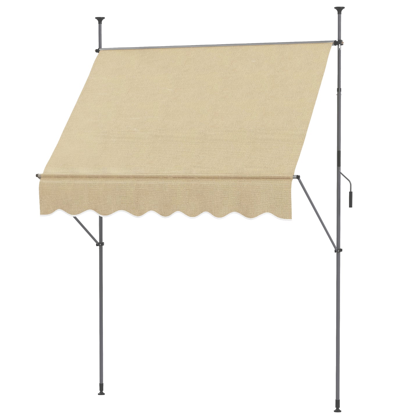 Outsunny Toldo Manual Retráctil 2x1,2 M Altura Ajustable Con Manivela 210-300 Cm_0