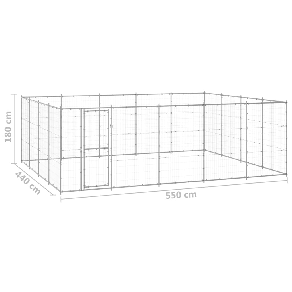 Perrera De Exterior De Acero Galvanizado 24,2 M²_5