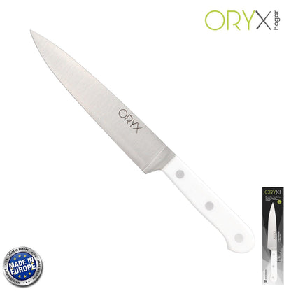 Cuchillo Husky Verduras 17 Cm. Hoja Acero Inoxidable, Cuchillo Verduras, Cuchillo Cortar Verduras Mango Ergonomico Blanco