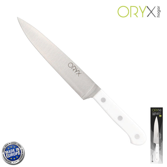 Cuchillo Husky Verduras 17 Cm. Hoja Acero Inoxidable, Cuchillo Verduras, Cuchillo Cortar Verduras Mango Ergonomico Blanco