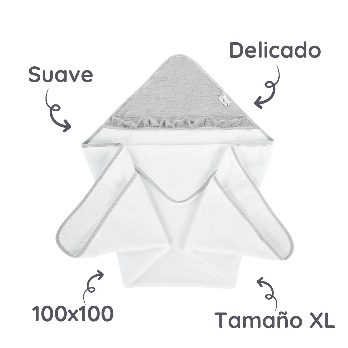 Maxicapa De Baño Para Bebés Cotton Color Beige_5