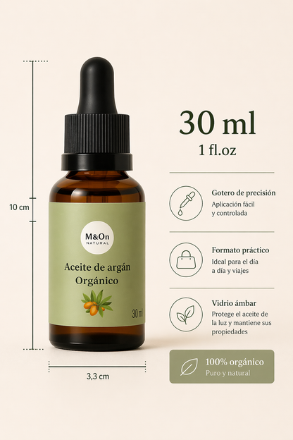 Aceite De Argán Orgánico 30 Ml | Nutrición Facial Y Capilar | M&on Naturals_2