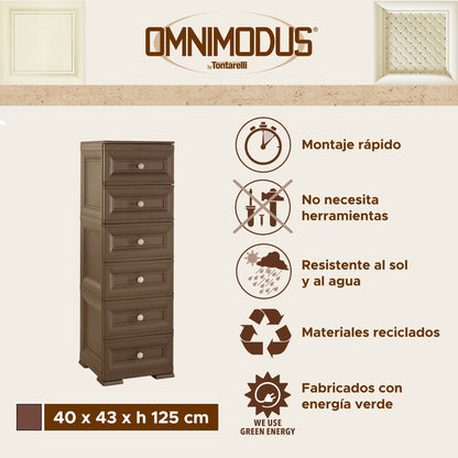 Cajonera Alta 6 Cajones Slim Wengué_1