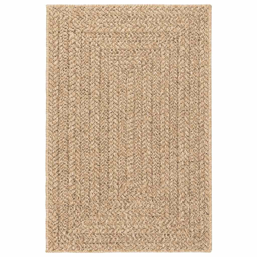 Vidaxl Alfombra Zizur Aspecto Yute Interior/exterior Beige 140x200 Cm_0