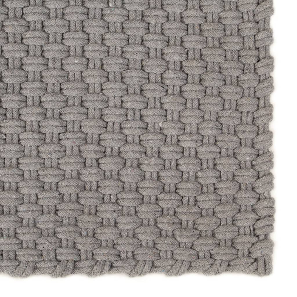 Alfombra Rectangular Algodón Gris 180x250 Cm / Vetonek_4