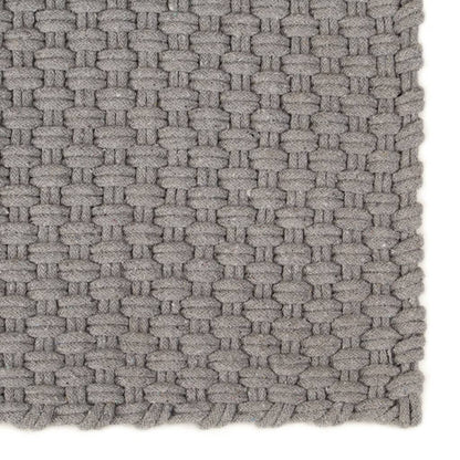 Alfombra Rectangular Algodón Gris 180x250 Cm / Vetonek_4