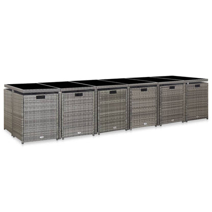 Vidaxl Set De Comedor De Jardín 17 Pzas Y Cojines Ratán Sintético Gris_1