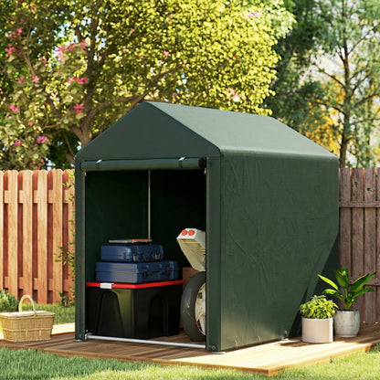 Outsunny Carpa De Jardín Para Herramientas Bicicletas Motos 1,2x1,8x1,65 M Verde_1