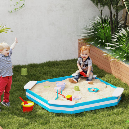 Aiyaplay Arenero Para Niños De +3 Años Con 4 Asientos 133x133x16 Cm Azul Blanco_1