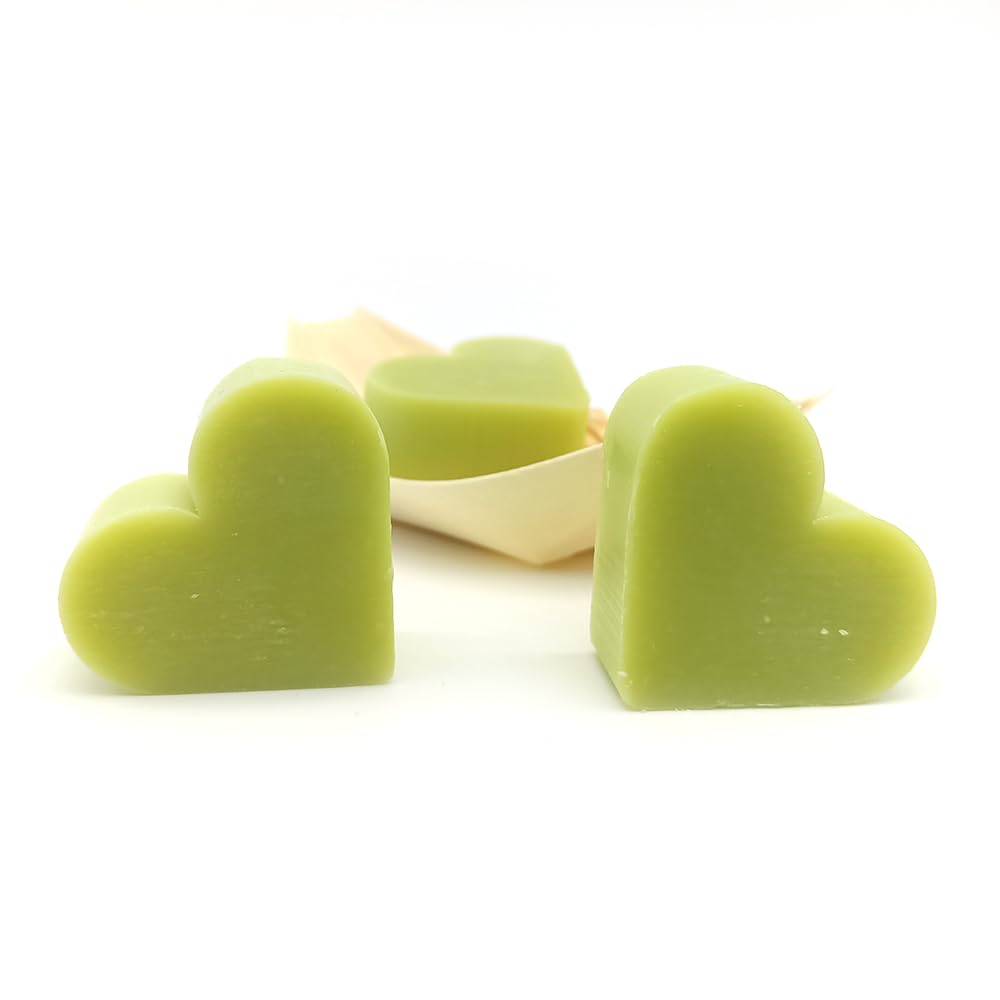 100 Jabones Aromáticos Con Forma De Corazón - Detalle Para Invitados De Eventos - Jabón Glicerina Con Aroma A Té Verde_4