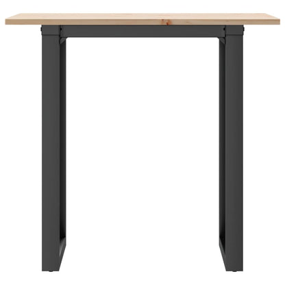 Mesa De Comedor Marco O Madera Maciza Pino Y Acero 80x50x75 Cm_2