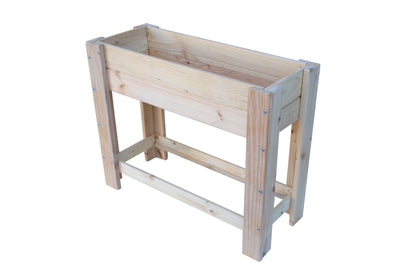Mesa De Cultivo la Huerta De Madera Natural 99 X 39 X 80 Cm 50l + Bolsa Geotextil, Huerto Urbano Para Interior..