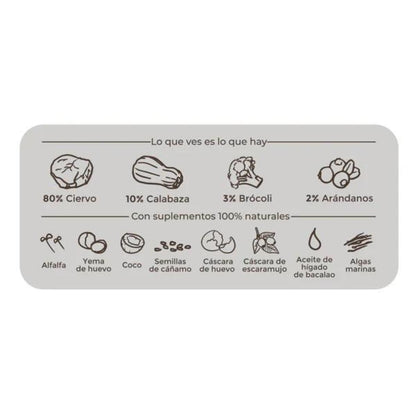 Comida húmeda Barf perros Ambrosía de ciervo Puromenu 400 g