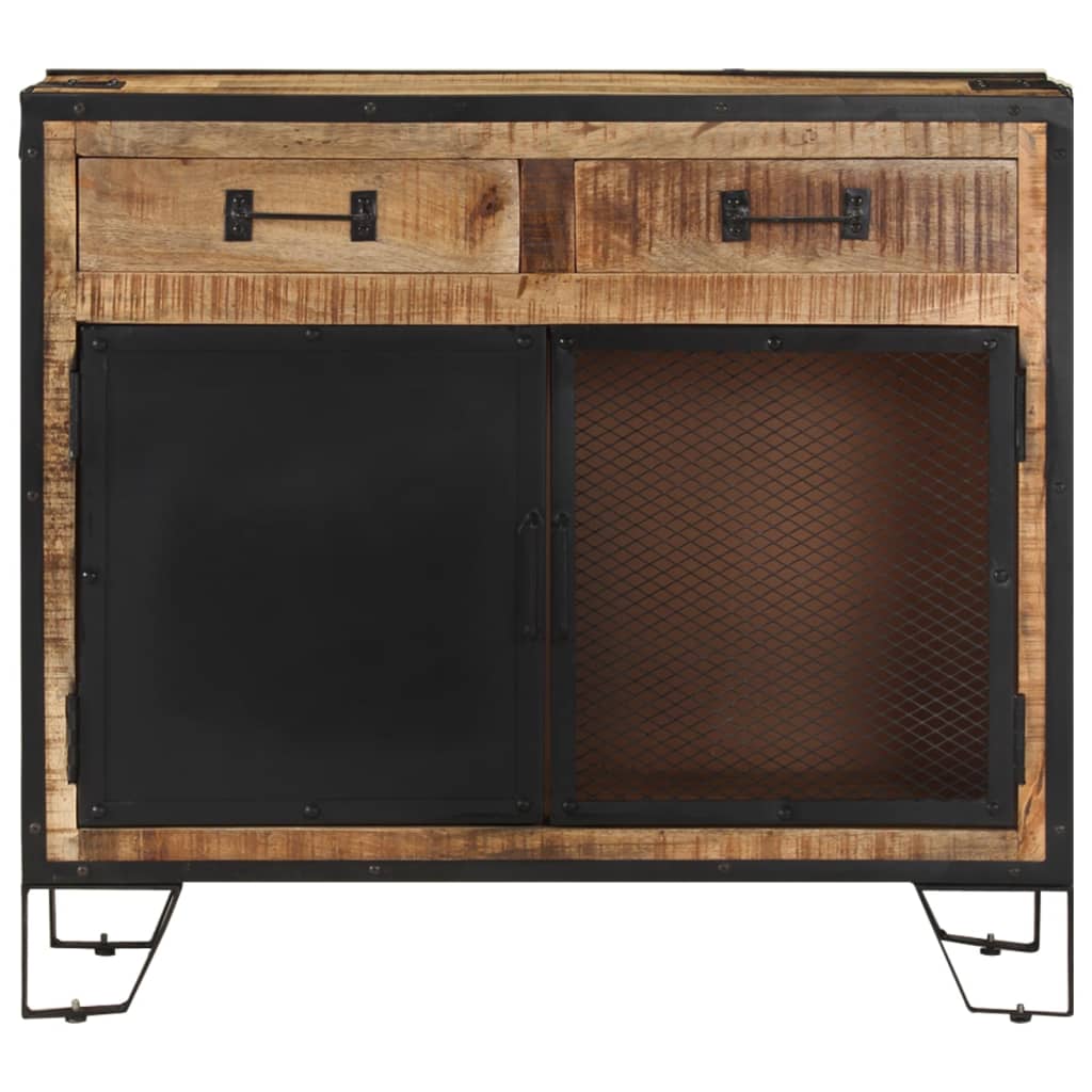 Aparador De Madera Maciza De Mango En Bruto 80x31x71 Cm_3