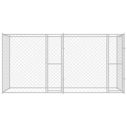 Jaula Para Perro Plateado 400 X 200 X 200 Cm Acero Galvanizado_3
