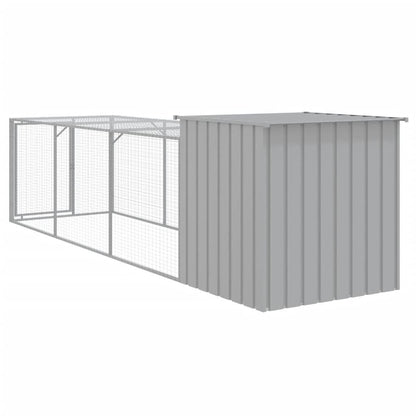 Vidaxl Gallinero Con Corral Acero Galvanizado Gris Claro 110x405x110cm_4