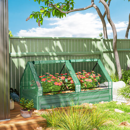 Outsunny Jardinera Exterior Grande De Acero Galvanizado Con Mini Invernadero_4