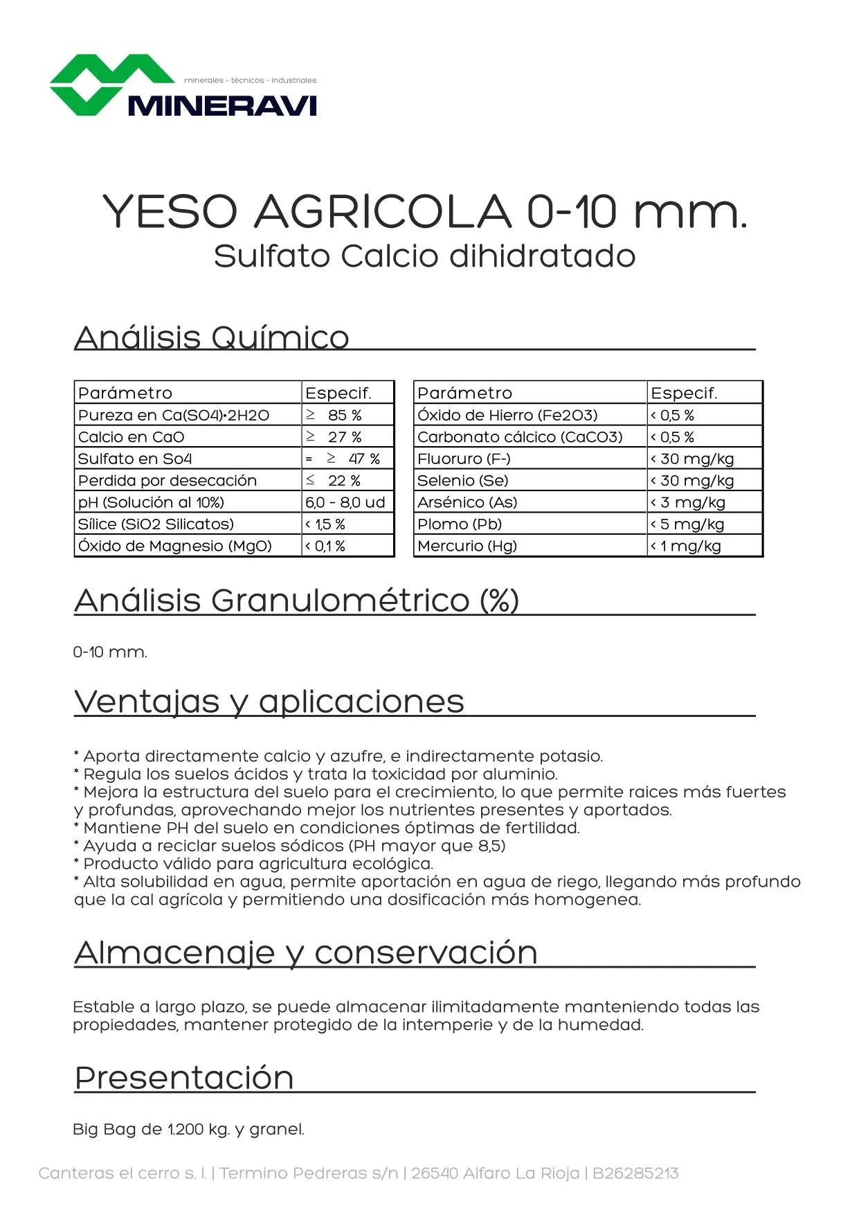 Yeso Agrícola - Sulfato Calcio / Big Bag 1.000 Kg. / 0-10 Mm_4