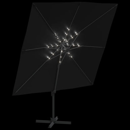 Vidaxl Sombrilla Voladiza Con Leds Negro 400x300 Cm_3