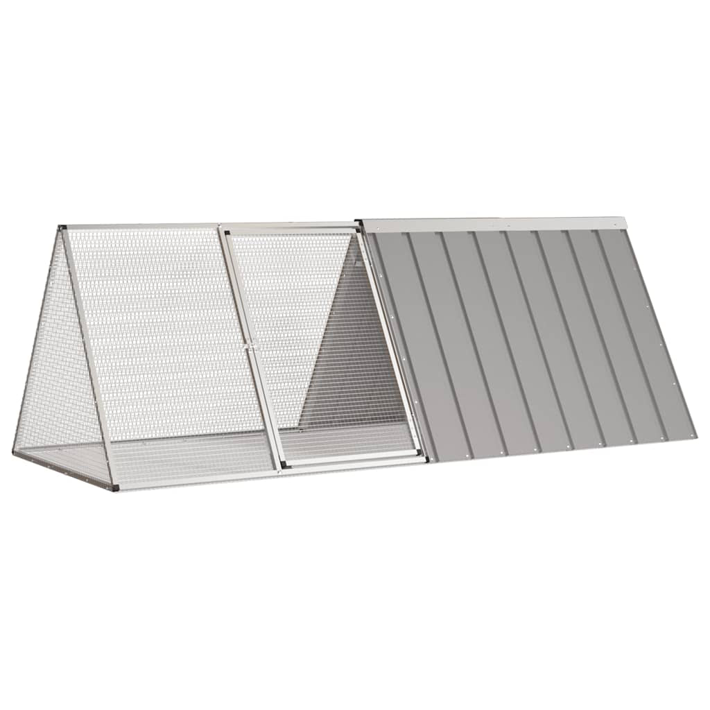Vidaxl Jaula Para Conejos Acero Galvanizado Gris 201,5x80,5x71 Cm_0