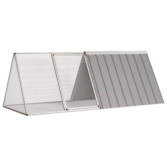 Vidaxl Jaula Para Conejos Acero Galvanizado Gris 201,5x80,5x71 Cm_0