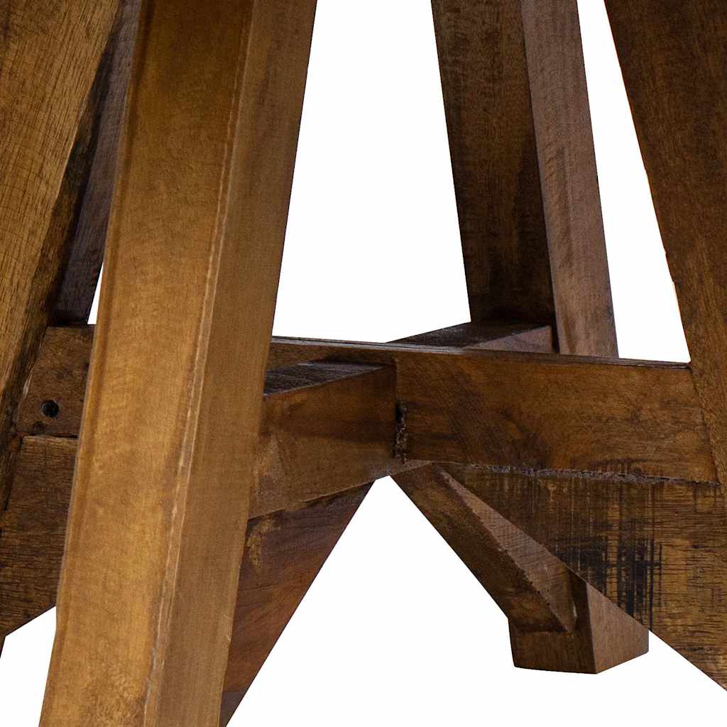 Mesa De Centro De Madera Maciza Reciclada Blanco 60x45 Cm_3