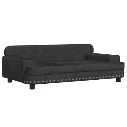 Cama Para Perros De Terciopelo Negro 90x53x30 Cm / Vetonek_0