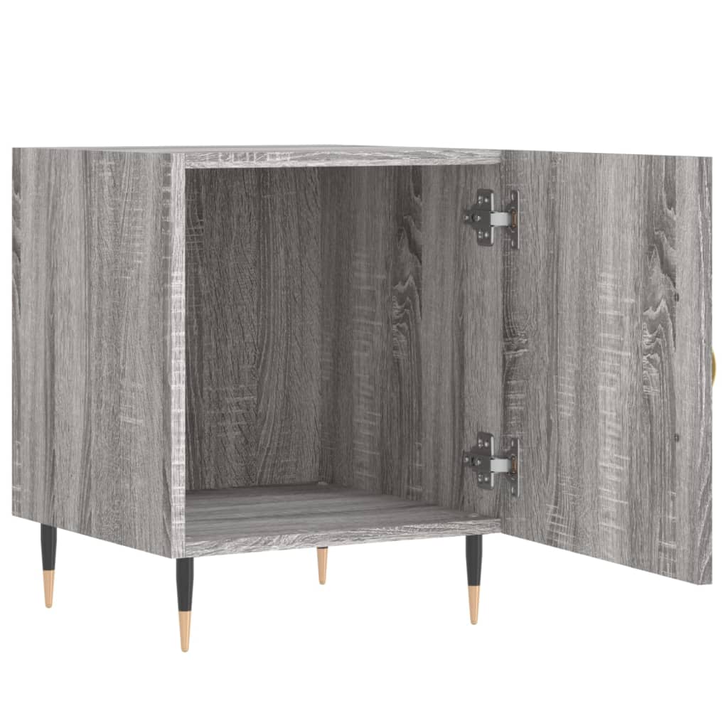 Mesita De Noche Madera De Ingeniería Gris Sonoma 40x40x50 Cm_1