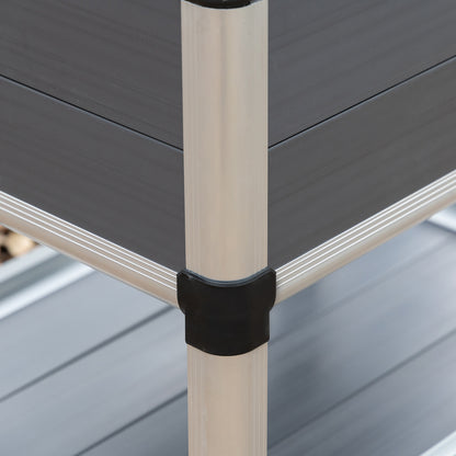 Outsunny Macetero Elevado Aluminio 78,5x61x99,5cm Policarbonato Techos Abatibles_4