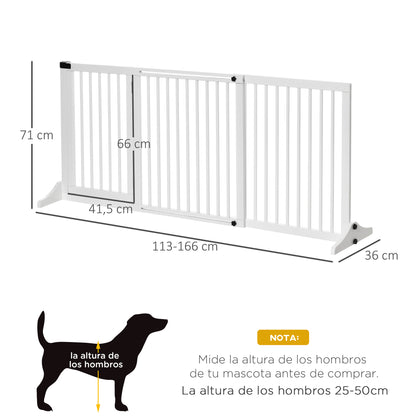 Pawhut Barrera De Seguridad Para Perros Extensible 113-166x36x71 Cm Blanco_2