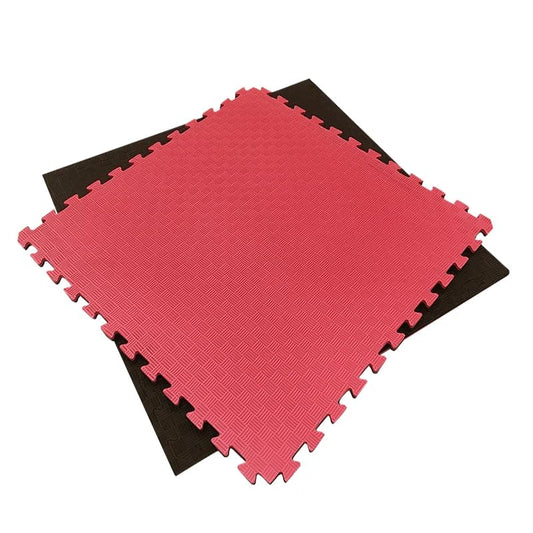 Artatami® Tatami Puzzle 1x1x25 Mm Rojo - Negro Pack Ahorro【16 Unidades】gimnasios - Fitness - Pilates - Yoga_0