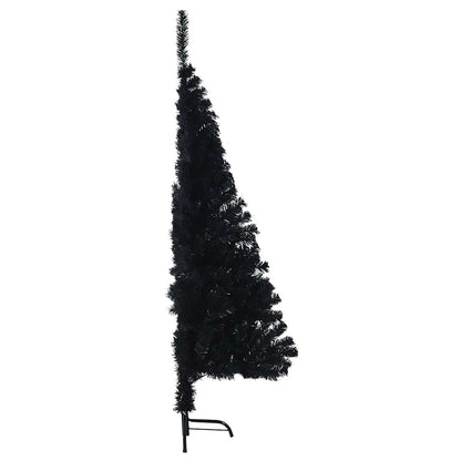Vidaxl Medio Árbol De Navidad Artificial Con Soporte Pvc Negro 150 Cm_4