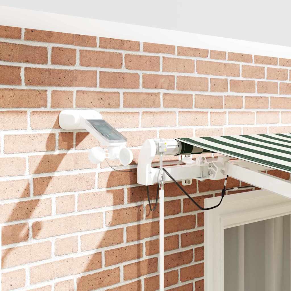 Toldo Retráctil Verde Y Blanco 350 X 250 Cm Poliéster_3