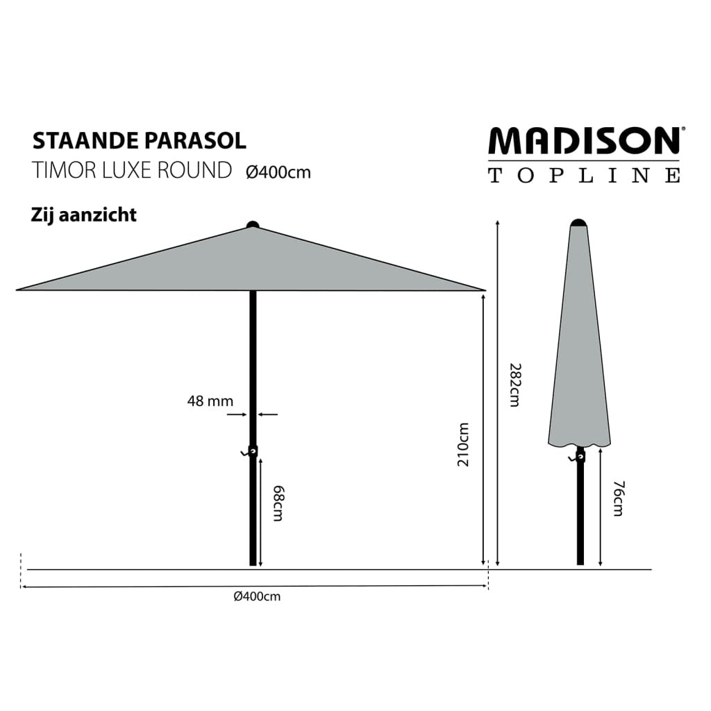 Madison Sombrilla De Jardín Timor Luxe Taupe 400 Cm Pac8p015_4