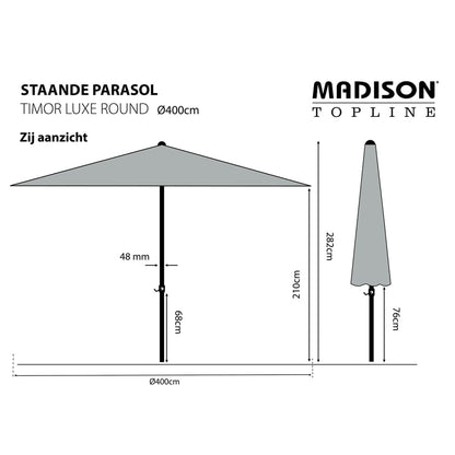Madison Sombrilla De Jardín Timor Luxe Taupe 400 Cm Pac8p015_4