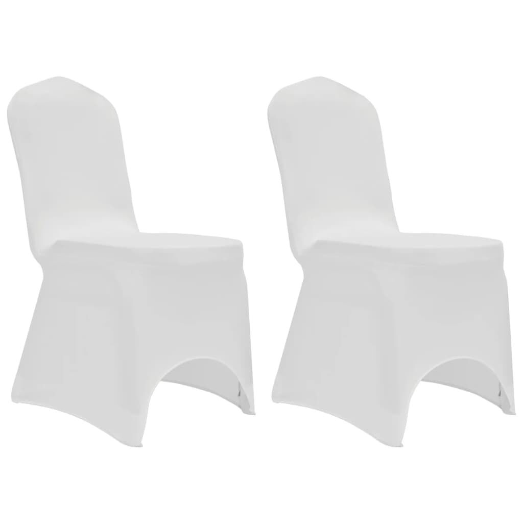 Vidaxl Funda De Silla Elástica 12 Unidades Blanca_2