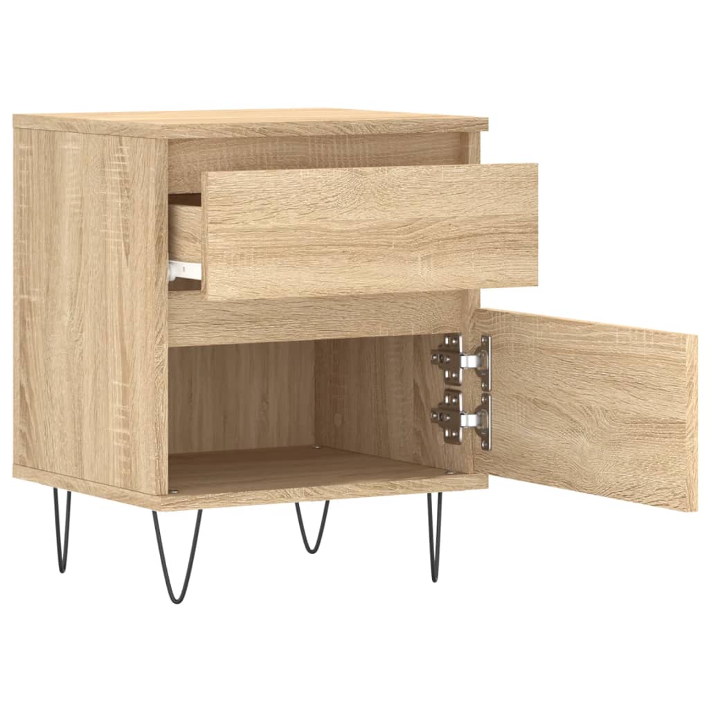 Mesita De Noche Madera De Ingeniería Roble Sonoma 40x35x50 Cm_4