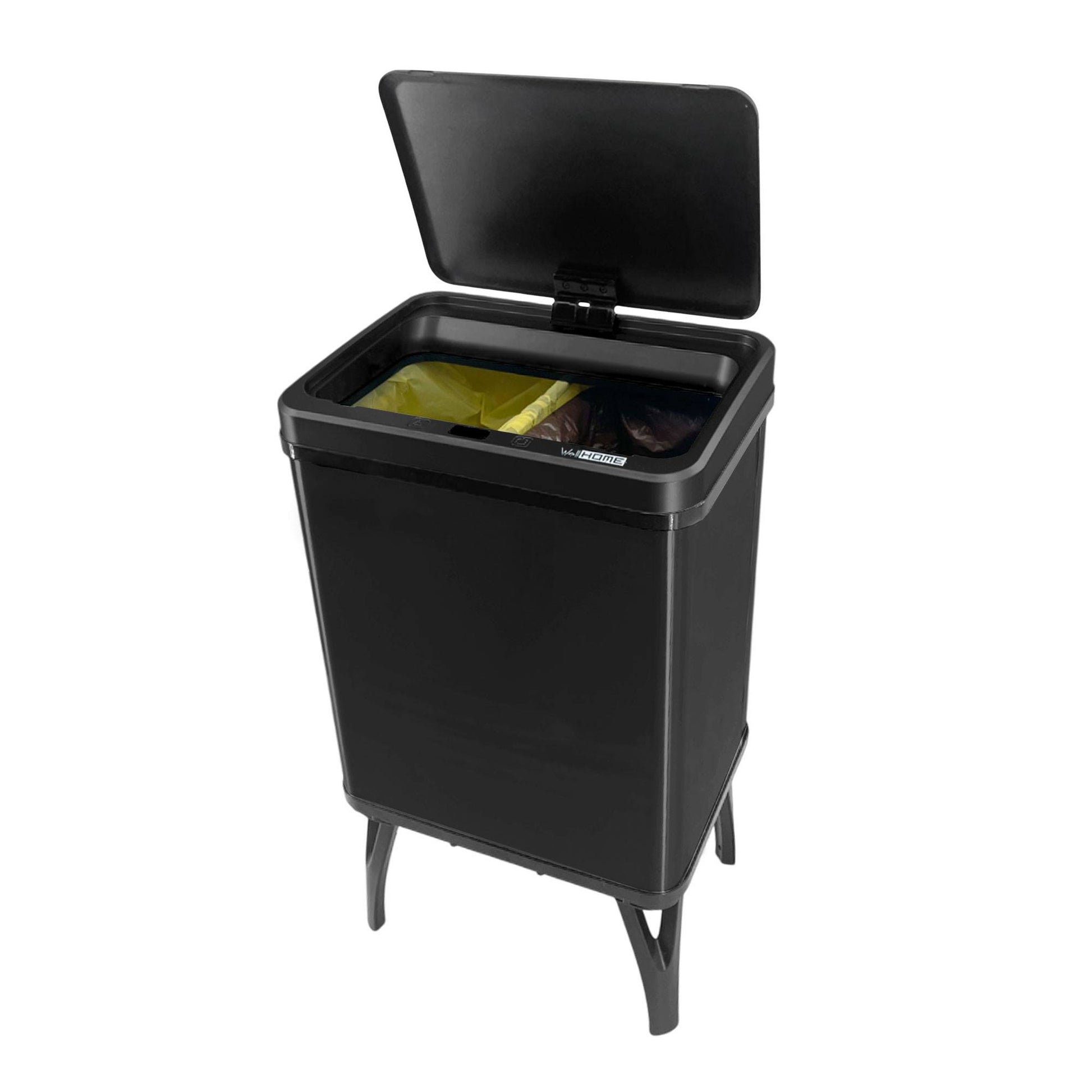 Cubo Inteligente Reciclaje 15l+15l Apertura Auto Negro