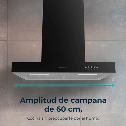 Campana Extractora 60 Cm Bolero Flux Tm 606500 Black A. Motor 165w, Decorativa Con Acabado Inox, Succión 650m3/h, Control Mecánico, 3 Niveles De Pot_3