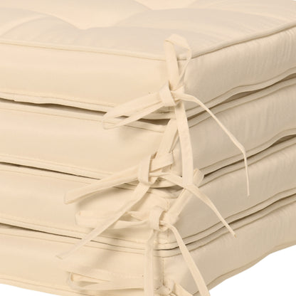 Outsunny Conjunto De Cojines Para Sillas De Comedor 42x42x5 Cm Crema_3