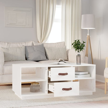 Mesa De Centro De Madera Maciza De Pino Blanco 100x50x41 Cm_1