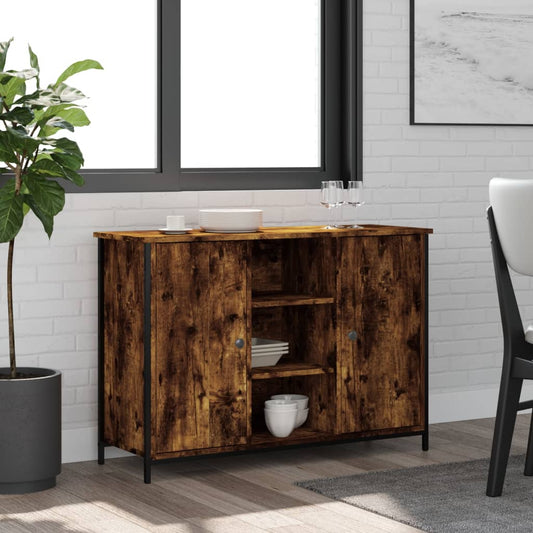 Aparador Madera De Ingeniería Roble Ahumado 100x35x70 Cm / Vetonek_0