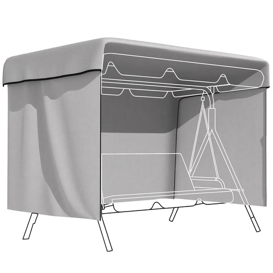 Outsunny Funda Balancín Jardín Con Cremallera 215x155x150 Cm Gris Claro_0