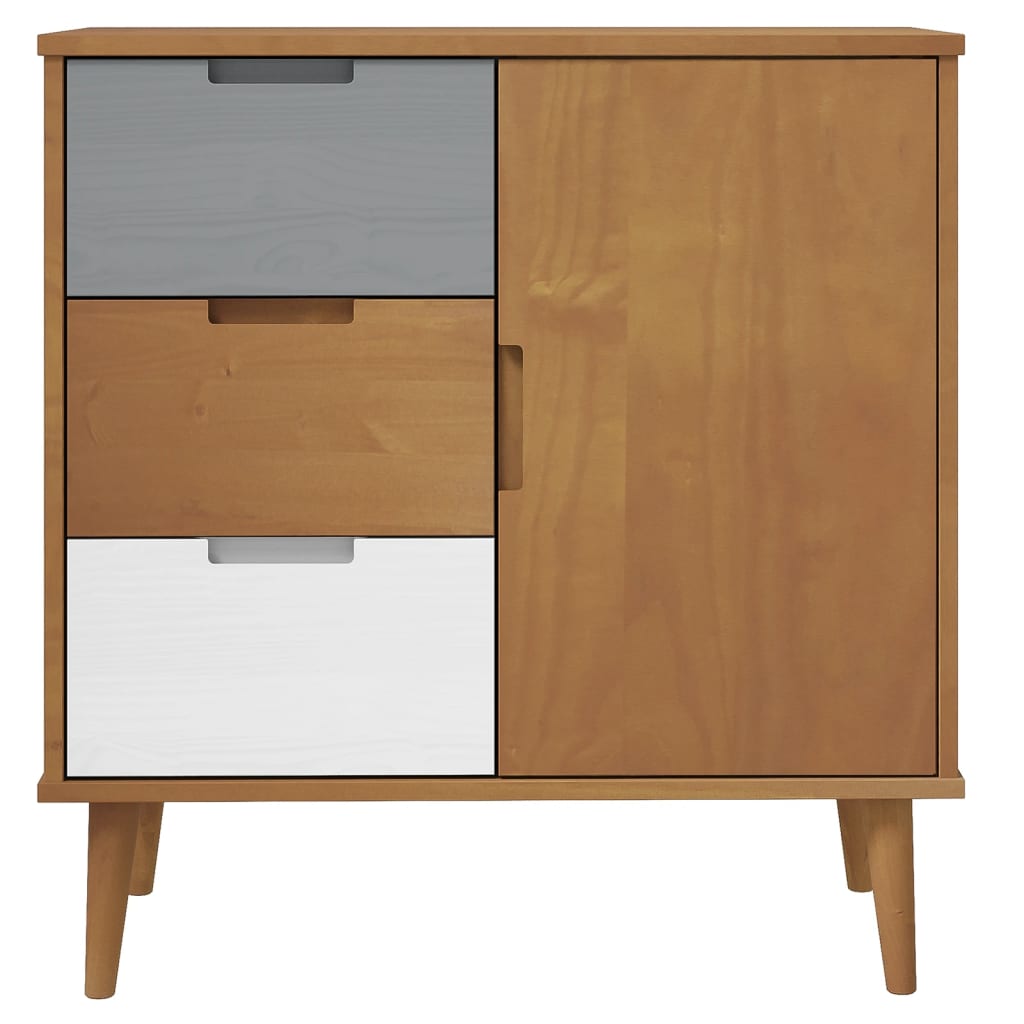 Mesita De Noche Molde Madera Maciza Pino Marrón 76,5x40x80 Cm / Vetonek_1