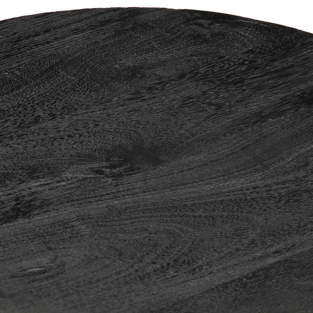Mesa Auxiliar Madera Maciza De Mango Negra Ø40x40 Cm_3