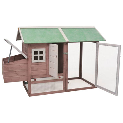 Vidaxl Gallinero Madera Maciza De Pino Y Abeto Moca 170x81x110 Cm_1
