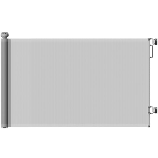 Pawhut Barrera Para Perros Retráctil 0-140 Cm Con Interruptor De Cierre Gris_0