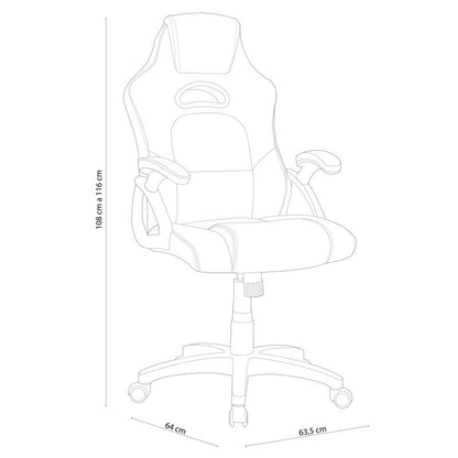 Silla Gaming Assen Símil, Naranja, 62 X 106 X 67_4