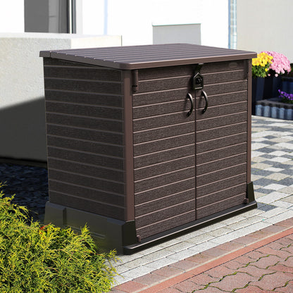 Arcón Cubre Cubos Exterior 850 L Pvc Marrón_1